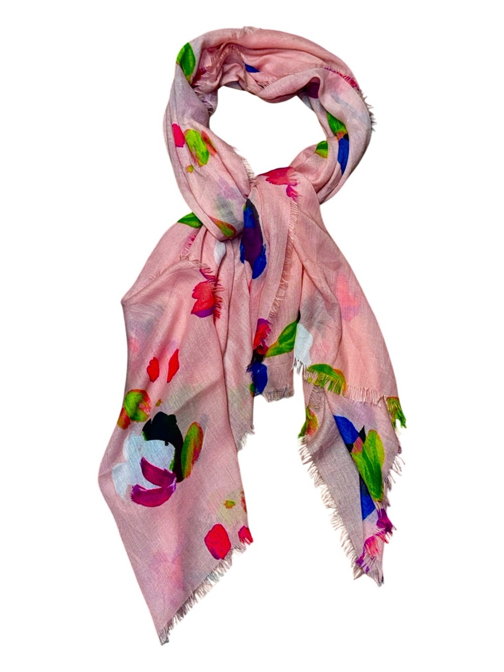 Banana Republic Pink Abstract Floral Lightweight Women's Wrap Scarf Sz 72x72”